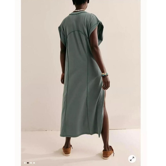 Free People Sage Green Midi Dress - Picture 2 of 10